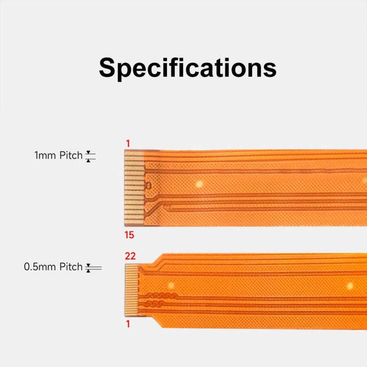 Waveshare For Raspberry Pi 5 22Pin to 15Pin DSI FPC Flexible Cable, Spec: 200mm