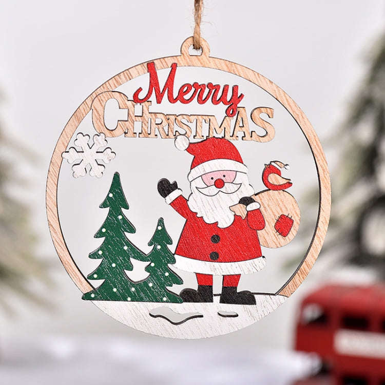 Christmas Day Decoration Hollow Wooden Pendant, Style: Snowman