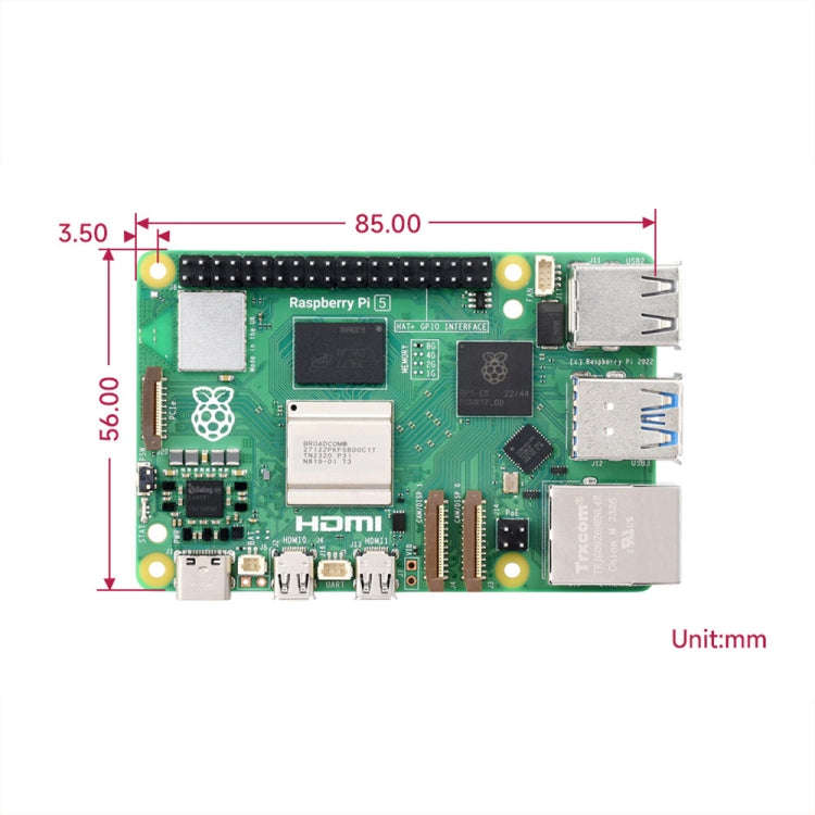Waveshare For Raspberry Pi 5 2.4GHz Quad-Core BCM2712 Processor Development Board, Spec: 8GB