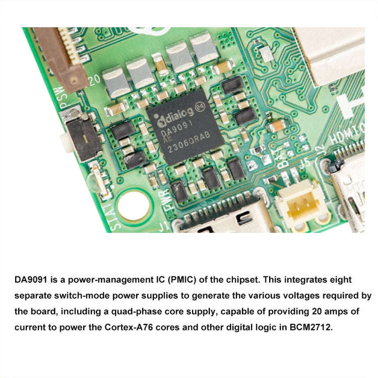 Waveshare For Raspberry Pi 5 2.4GHz Quad-Core BCM2712 Processor Development Board, Spec: 8GB