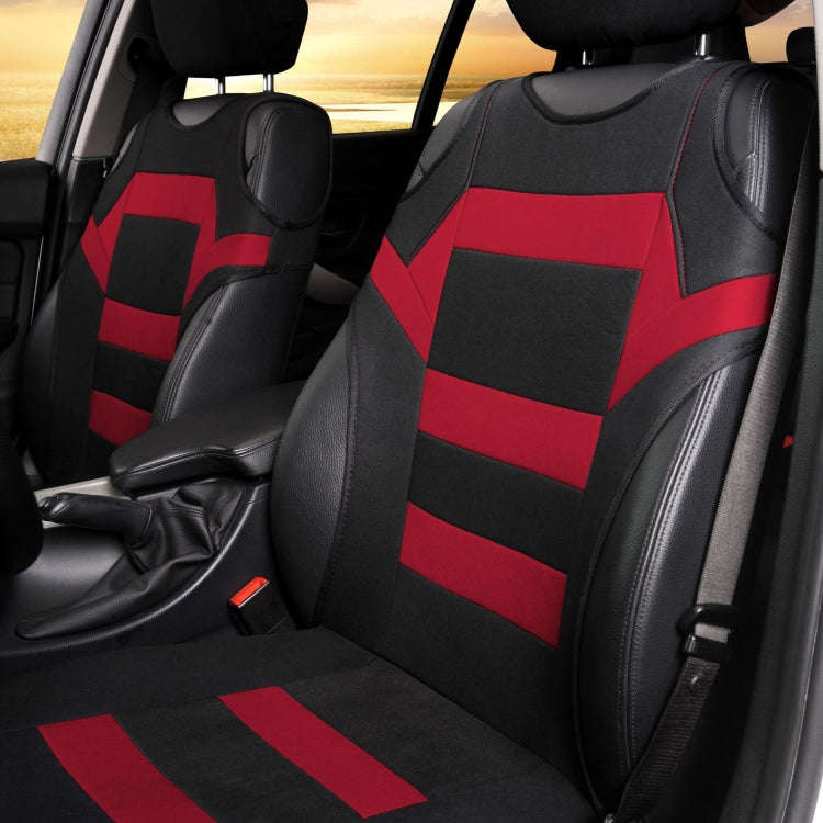 Car Vest Style Double Front Seat Interior Seat Cover(Red)