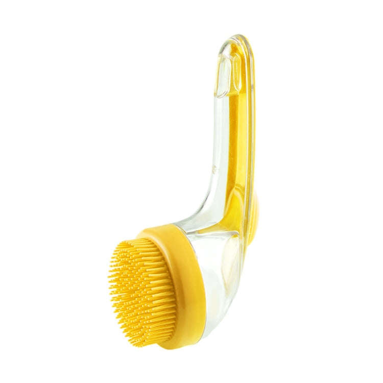 Long Handle Pet Bathing Brush Silicone Dogs Cats Cleaning Massage Brush Grooming Comb, Style: Fin...