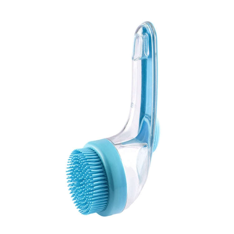 Long Handle Pet Bathing Brush Silicone Dogs Cats Cleaning Massage Brush Grooming Comb, Style: Fin...
