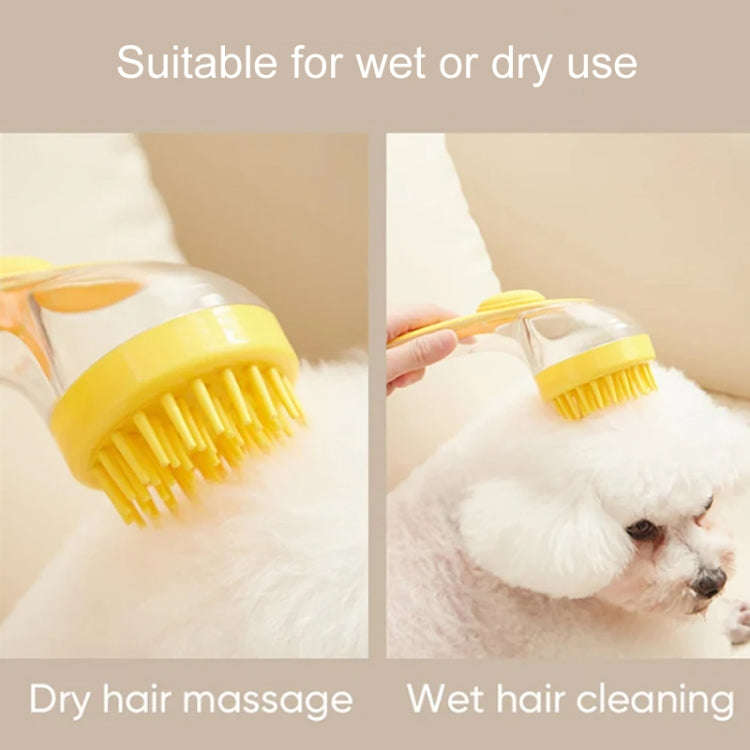 Long Handle Pet Bathing Brush Silicone Dogs Cats Cleaning Massage Brush Grooming Comb, Style: Fin...