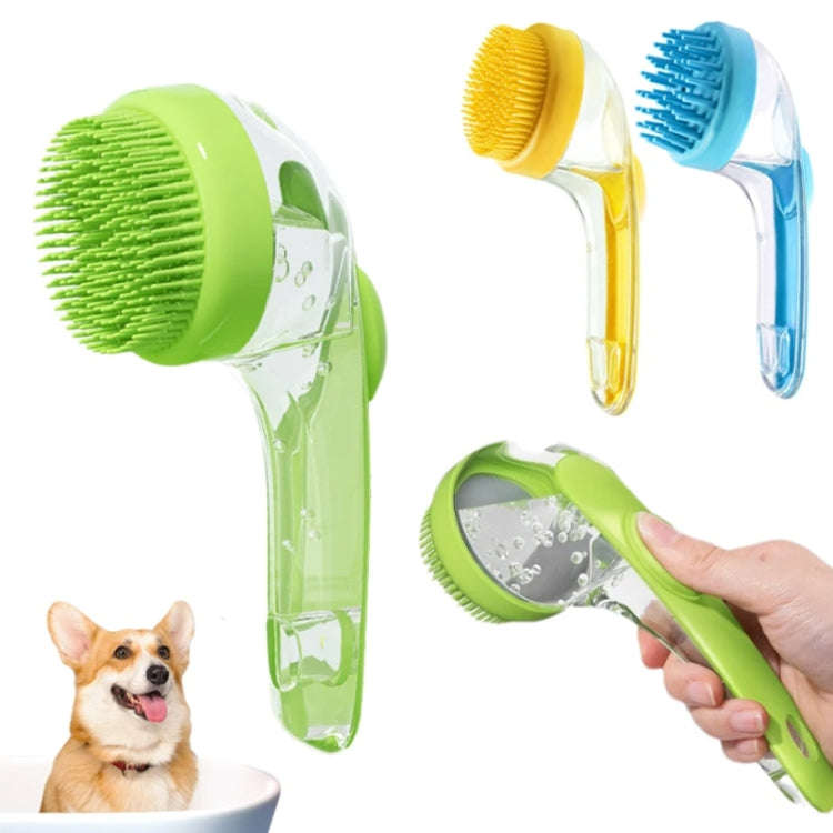 Long Handle Pet Bathing Brush Silicone Dogs Cats Cleaning Massage Brush Grooming Comb, Style: Fin...