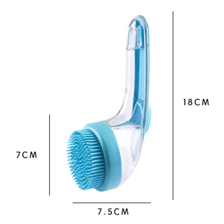 Long Handle Pet Bathing Brush Silicone Dogs Cats Cleaning Massage Brush Grooming Comb, Style: Fin...