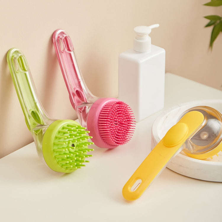 Long Handle Pet Bathing Brush Silicone Dogs Cats Cleaning Massage Brush Grooming Comb, Style: Fin...