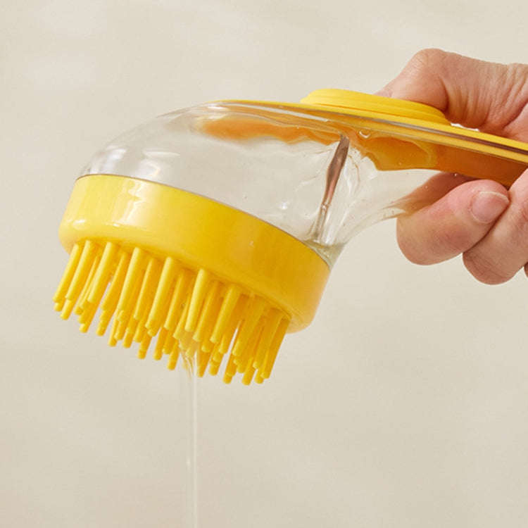 Long Handle Pet Bathing Brush Silicone Dogs Cats Cleaning Massage Brush Grooming Comb, Style: Fin...
