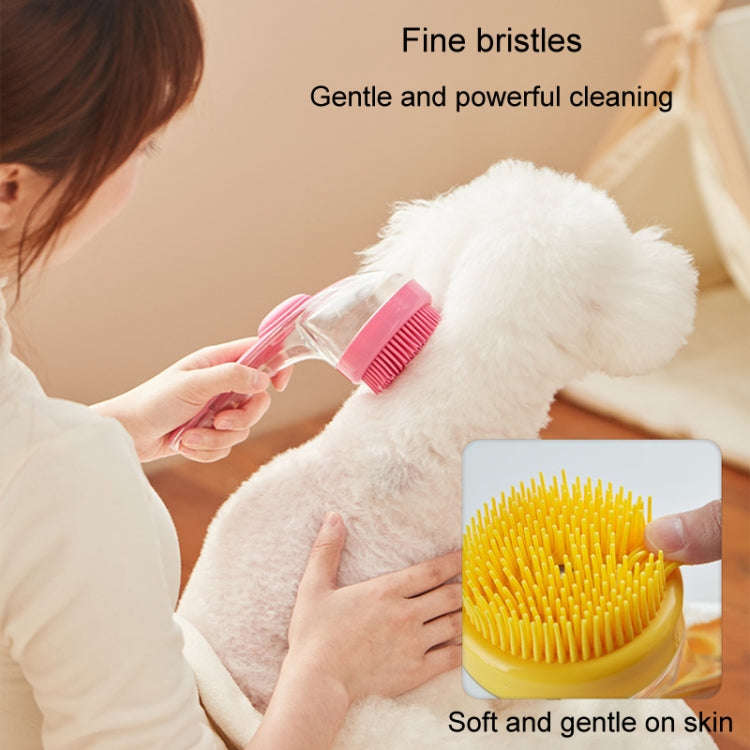 Long Handle Pet Bathing Brush Silicone Dogs Cats Cleaning Massage Brush Grooming Comb, Style: Fin...