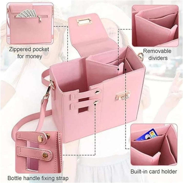 Women PU Leather Shoulder Bag Beverage Bottle Water Cup Bag For Stanley / Owala / Gatorade / Hydr...