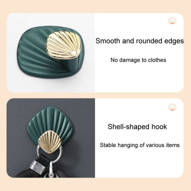 4pcs / Set Household No-Punch Seashell Hooks Bathroom Kitchen Sticky Hooks(Mixed Color)