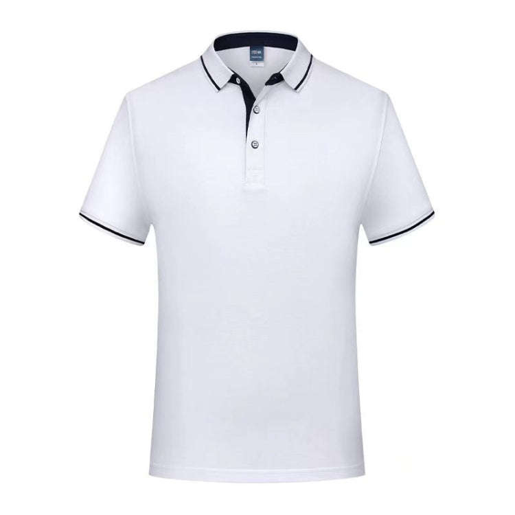Thin Lapel Short-Sleeved POLO Shirts Group Workwear Advertising Shirts, Size: XXL(White)