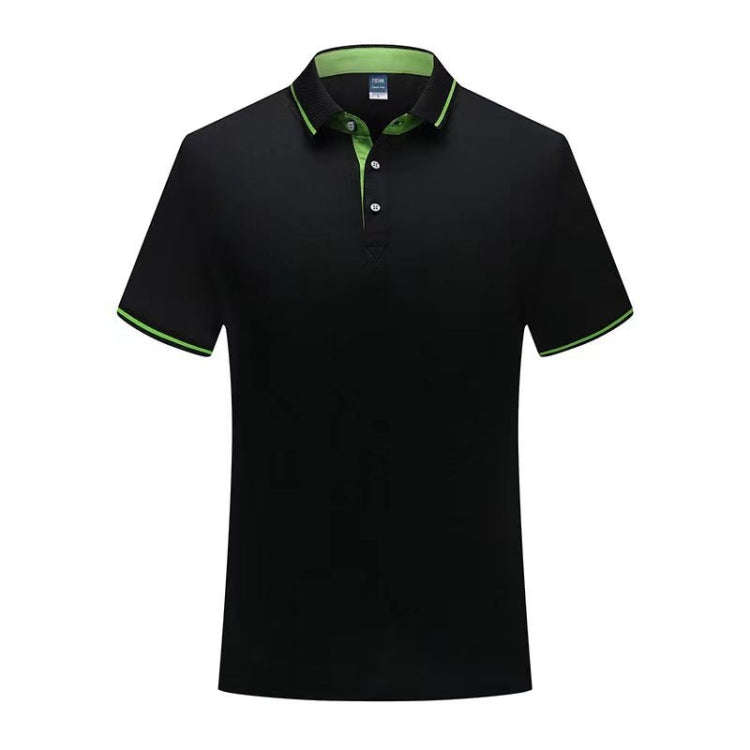Thin Lapel Short-Sleeved POLO Shirts Group Workwear Advertising Shirts, Size: XXL(Black)