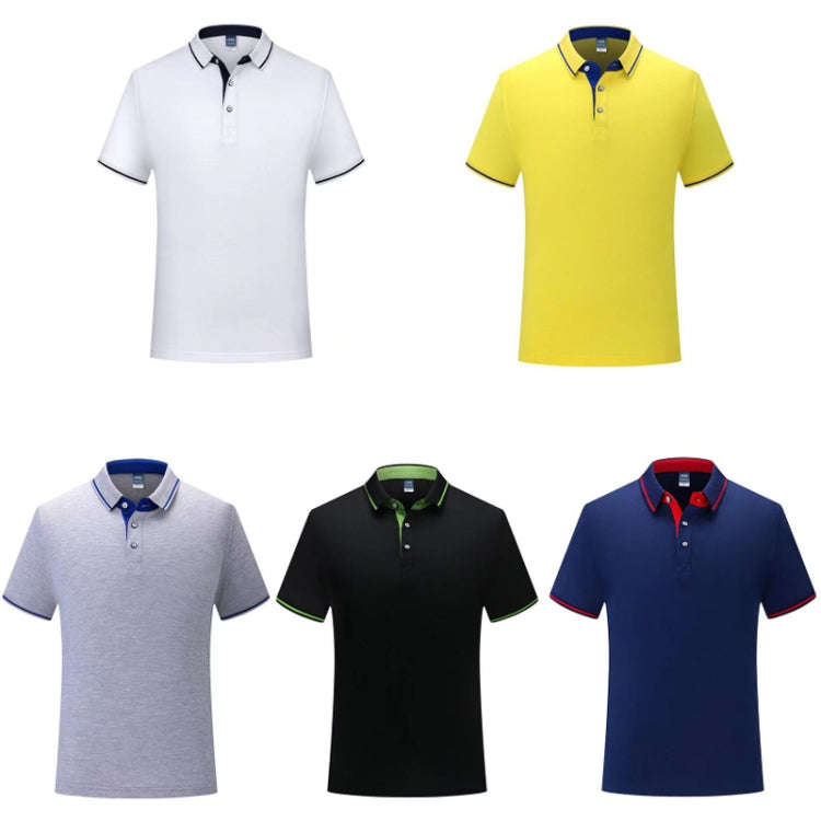 Thin Lapel Short-Sleeved POLO Shirts Group Workwear Advertising Shirts, Size: XXL(Navy)