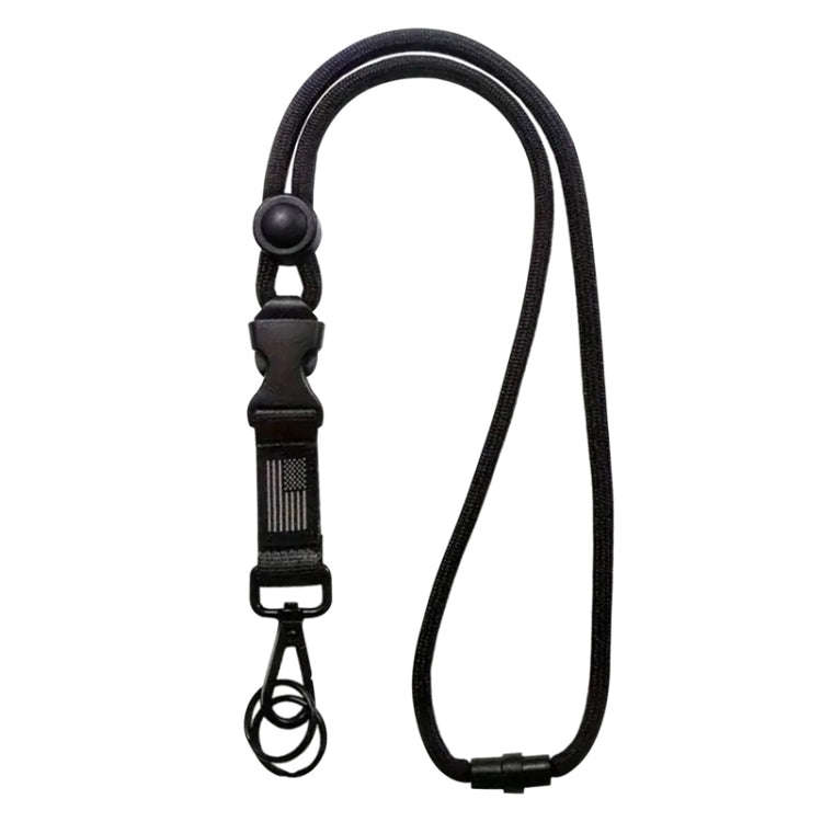 Heavy Duty Badge ID Lanyard Buckle Student Teacher Doctor Hook(Black White National Flag)