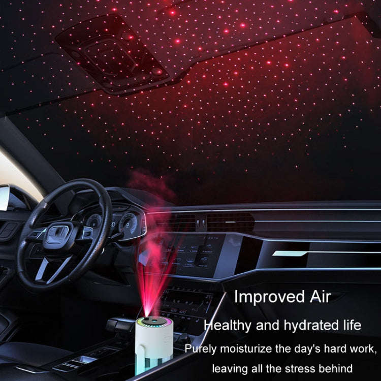 280ml Star Projection Light Humidifier USB Car Diffuser Humidifier Household Hydrating Atomizer, ...