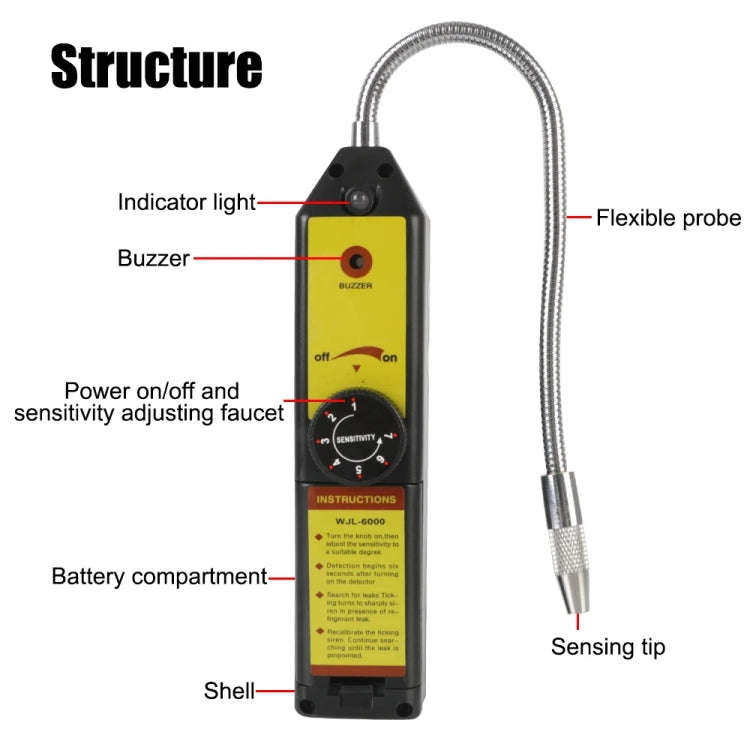 Car Halogen Air Conditioning Refrigerant Leak Detector, Model: WJL-6000