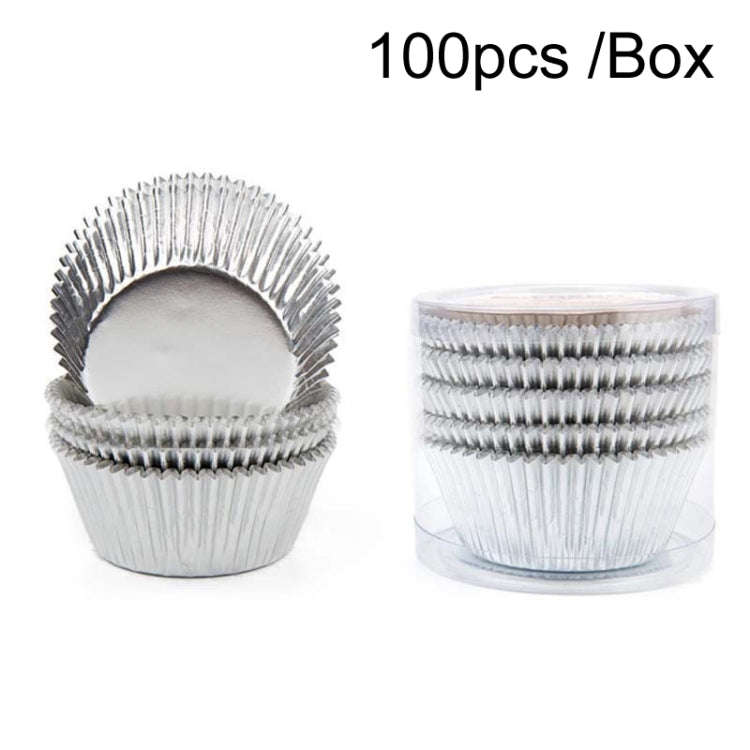 100pcs /Box Muffin Cake Paper Cups Baking Paper Tray Thickened Aluminum Foil Oil-proof Cupcake Li...
