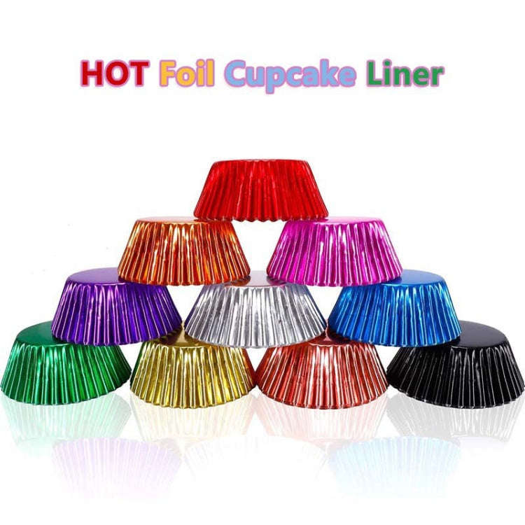 100pcs /Box Muffin Cake Paper Cups Baking Paper Tray Thickened Aluminum Foil Oil-proof Cupcake Li...