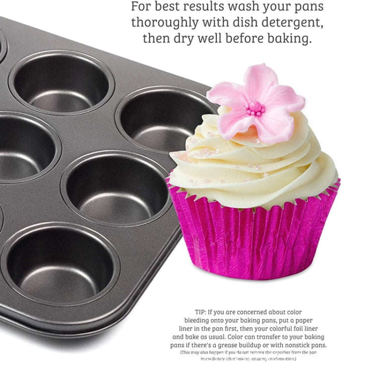 100pcs /Box Muffin Cake Paper Cups Baking Paper Tray Thickened Aluminum Foil Oil-proof Cupcake Li...