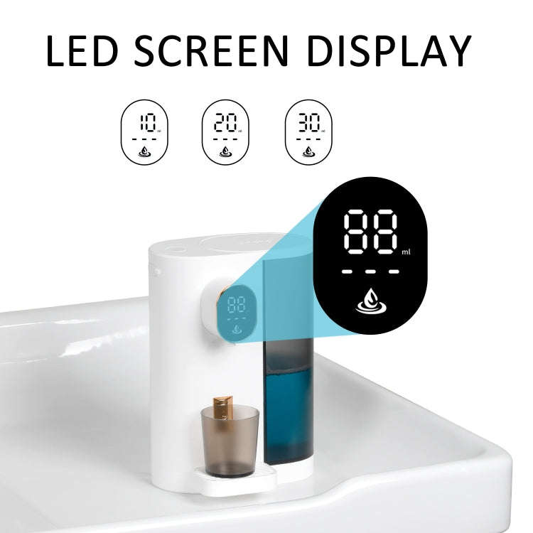 600ml Automatic Mouthwash Dispenser 4 Levels Quantitative with 2 Cups(White)