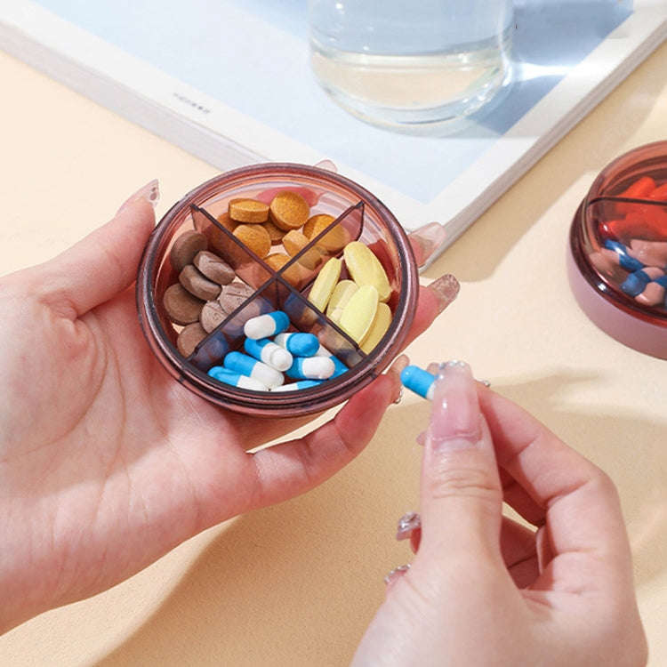 Mini Portable Double Compartment Sealed Medicine Organizer(Blue)