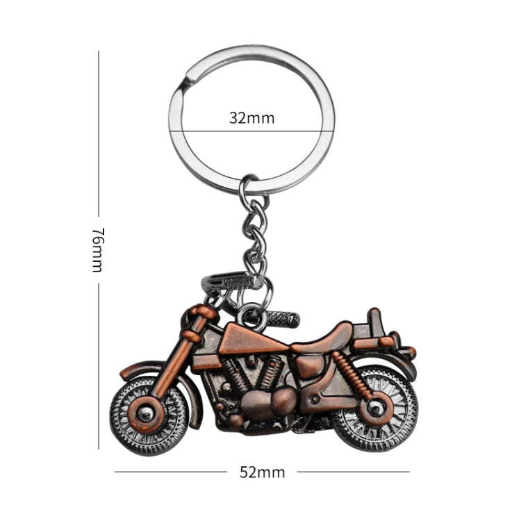 Simulation Cool Motorcycle Keychain Metal Decoration Pendant, Style: X-1425 Red Antique