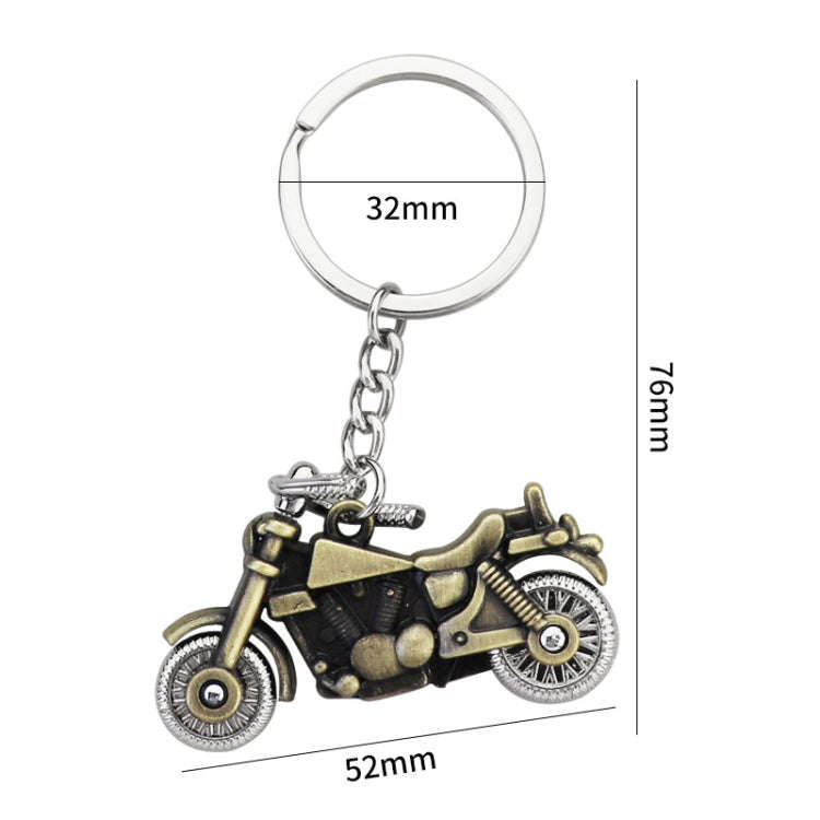 Simulation Cool Motorcycle Keychain Metal Decoration Pendant, Style: X-1425 Green Antique