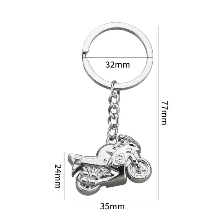 Simulation Cool Motorcycle Keychain Metal Decoration Pendant, Style: X-104 Silver