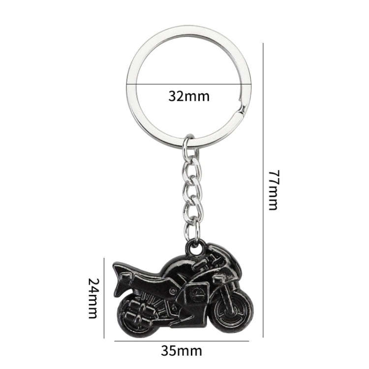 Simulation Cool Motorcycle Keychain Metal Decoration Pendant, Style: X-104 Black