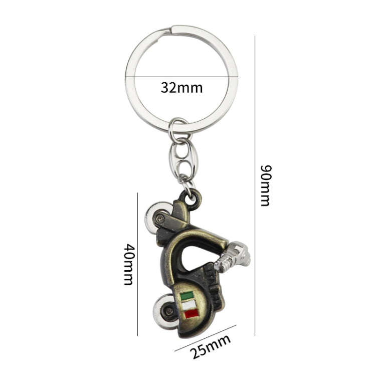 Simulation Cool Motorcycle Keychain Metal Decoration Pendant, Style: X-231 Green Antique