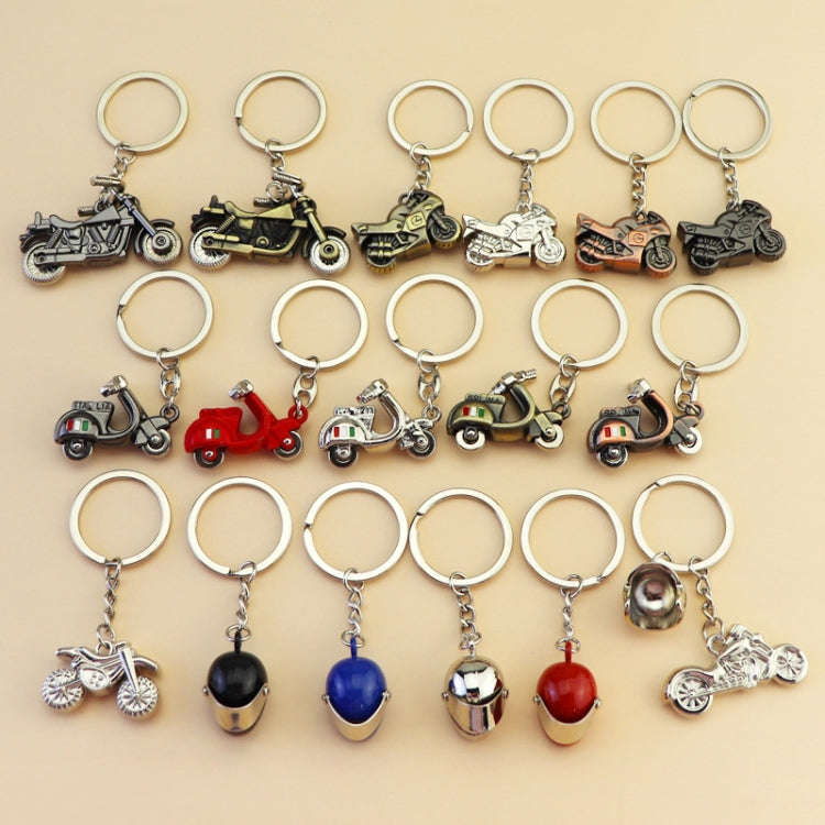 Simulation Cool Motorcycle Keychain Metal Decoration Pendant, Style: X-1425 Red Antique