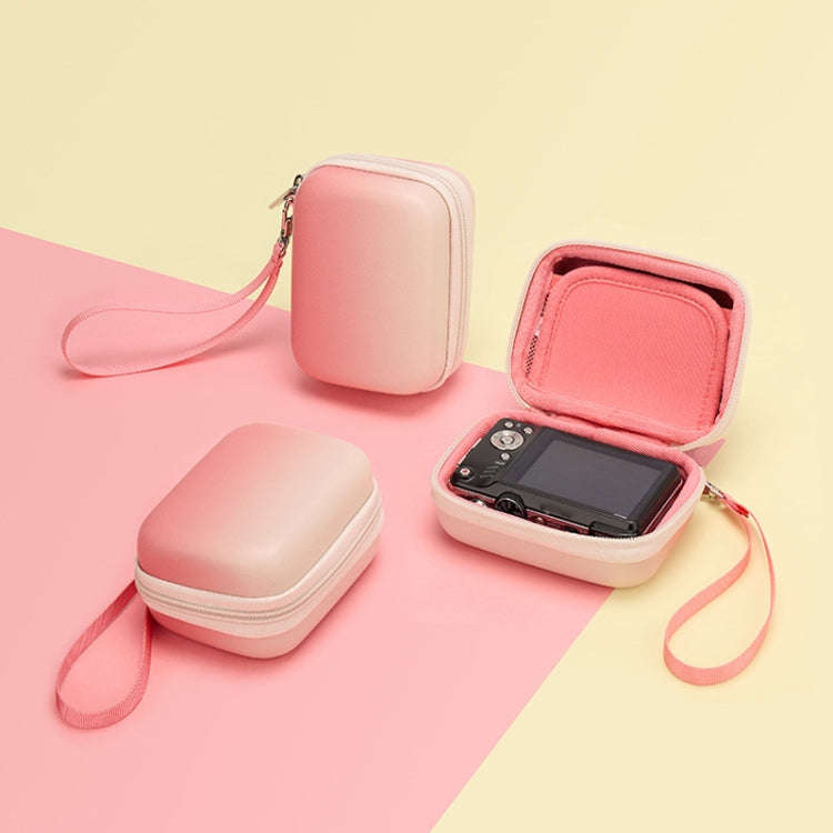Cwatcun H45 Mini Storage Bag Small Microslice Digital Camera Bag PU Waterproof Hard Shell Bag(Pink)