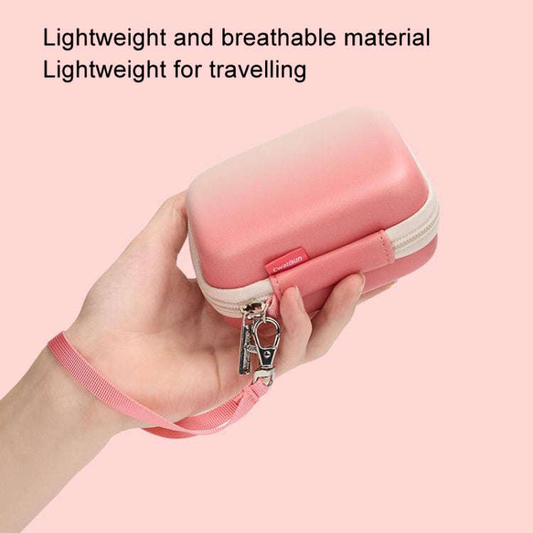 Cwatcun H45 Mini Storage Bag Small Microslice Digital Camera Bag PU Waterproof Hard Shell Bag(Pink)