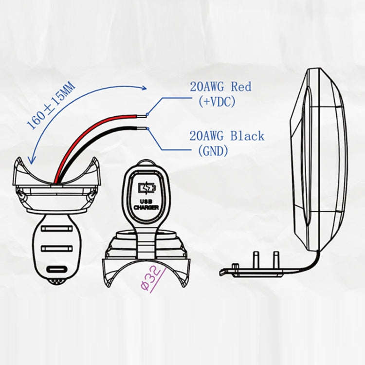 12-24V Bus Handlebar Installed USB Fast Charging Charger, Specifications: 2U+C 2.1A+2.1A+2.1A