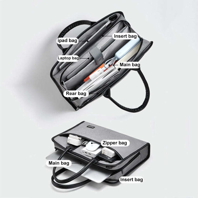 Baona BN-I009 14-inch Large-capacity Shock-absorbing And Wear-resistant Laptop Bag(Gray)