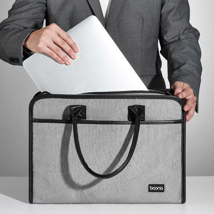 Baona BN-I009 14-inch Large-capacity Shock-absorbing And Wear-resistant Laptop Bag(Gray)