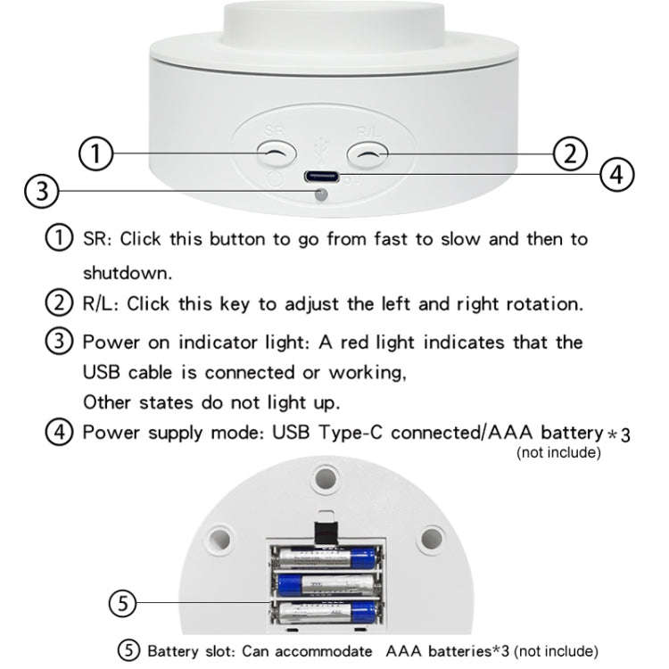 Intelligent Electric Roundabout 360 Degree Rotating Disc Table Live Shooting Video Props(White)