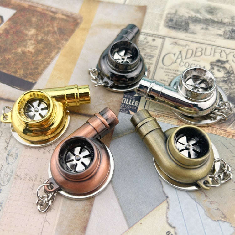 Car Tuning Accessories Turbo Keychain Decorative Pendant, Style: Large Gold