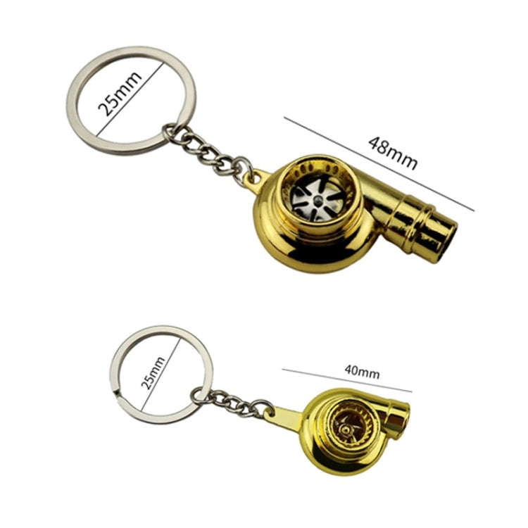 Car Tuning Accessories Turbo Keychain Decorative Pendant, Style: Large Gold