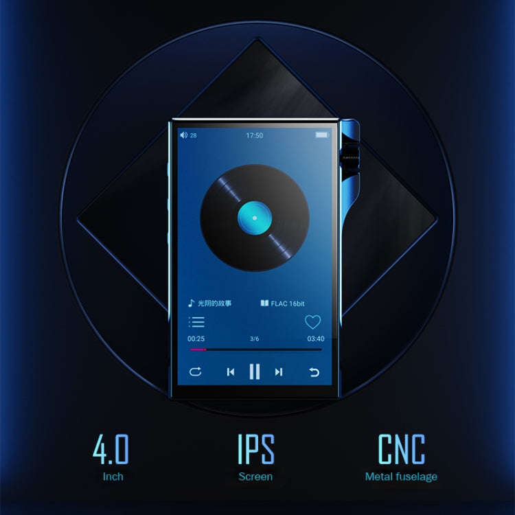 4.0 Inch Touch MP3 DSD Hard Resolution Mastering Grade Music Player, Memory: 16GB(Black)
