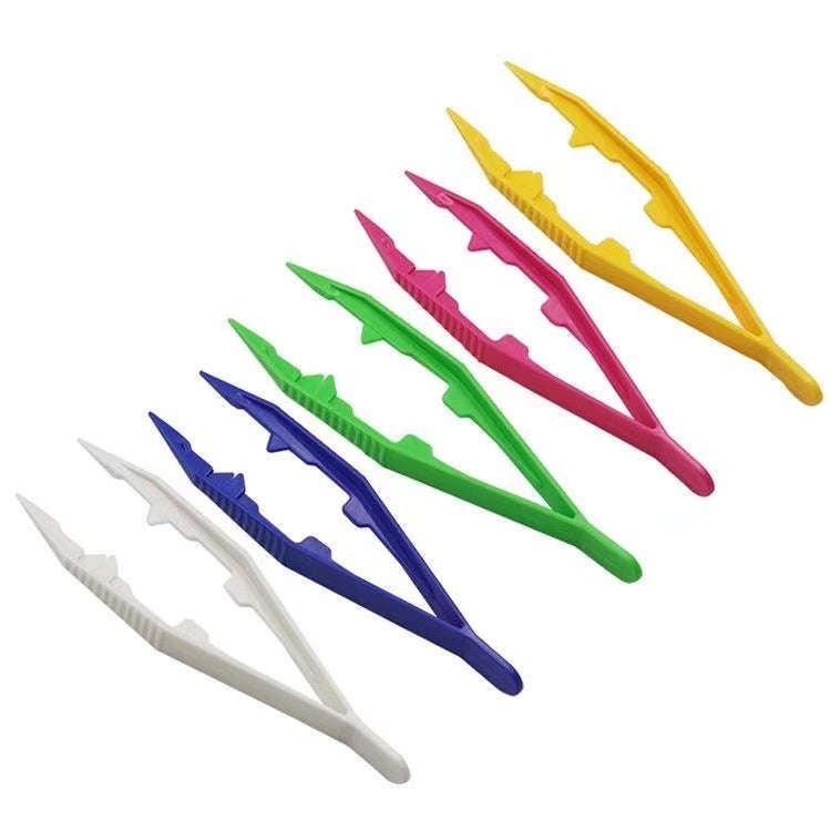20pcs Plastic Tweezers Children DIY Accessories Tools(Random Color Delivery)