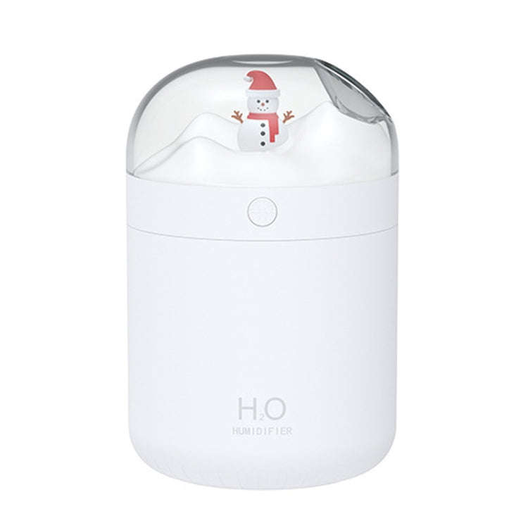 500ml Snowman Humidifier USB Desktop Large Capacity Colorful Ambient Light Air Humidifier(White)