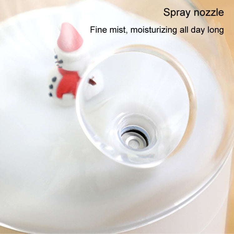 500ml Snowman Humidifier USB Desktop Large Capacity Colorful Ambient Light Air Humidifier(White)