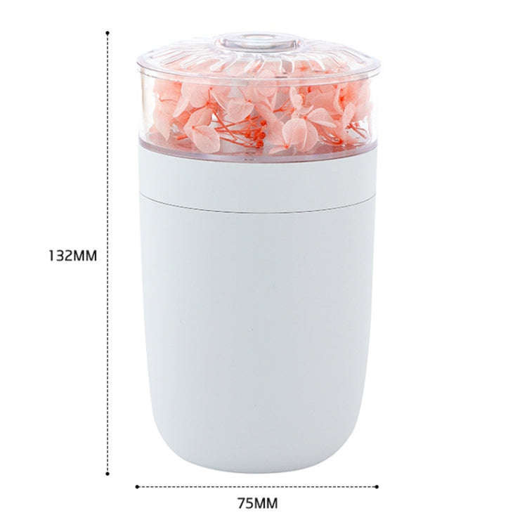 230ml Flower Air Humidifier USB Home Car Aroma Humidifier With Colorful Ambient Light(White)