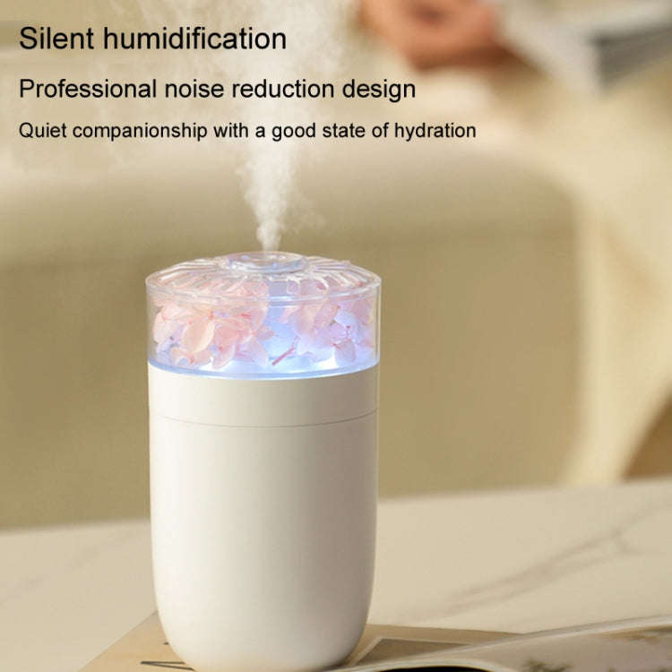 230ml Flower Air Humidifier USB Home Car Aroma Humidifier With Colorful Ambient Light(White)