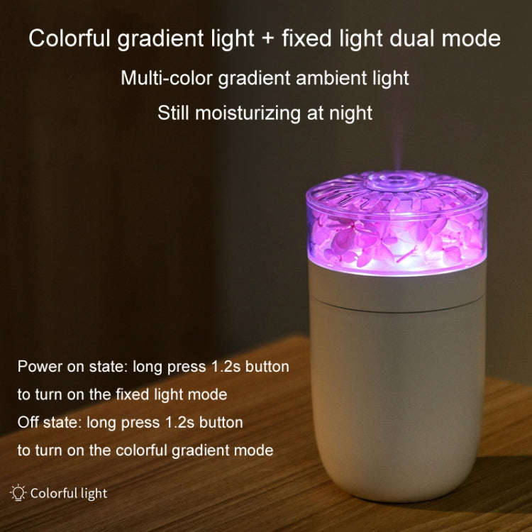 230ml Flower Air Humidifier USB Home Car Aroma Humidifier With Colorful Ambient Light(White)