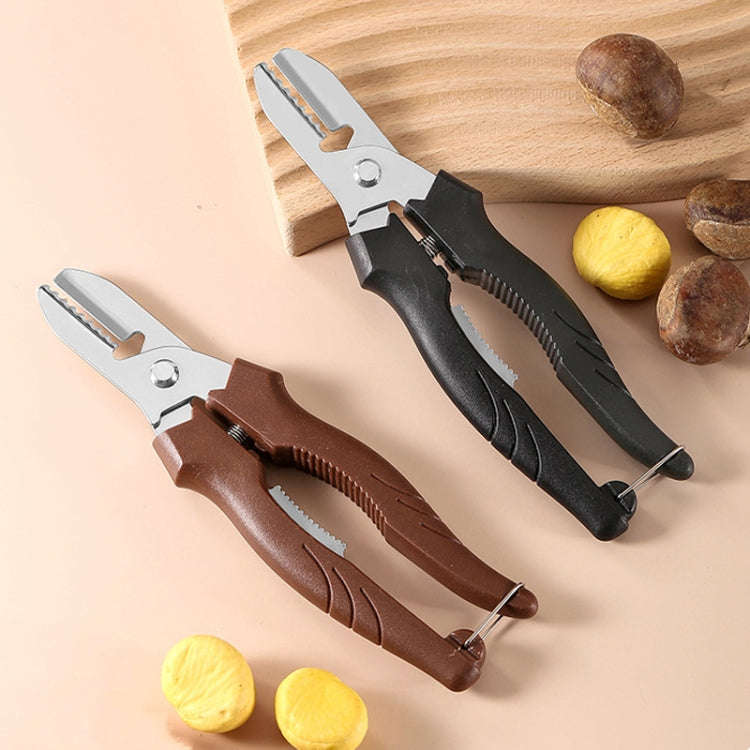 Multifunctional Chestnut Shelling Tool Quick Peeling Chestnut Knife(Black)