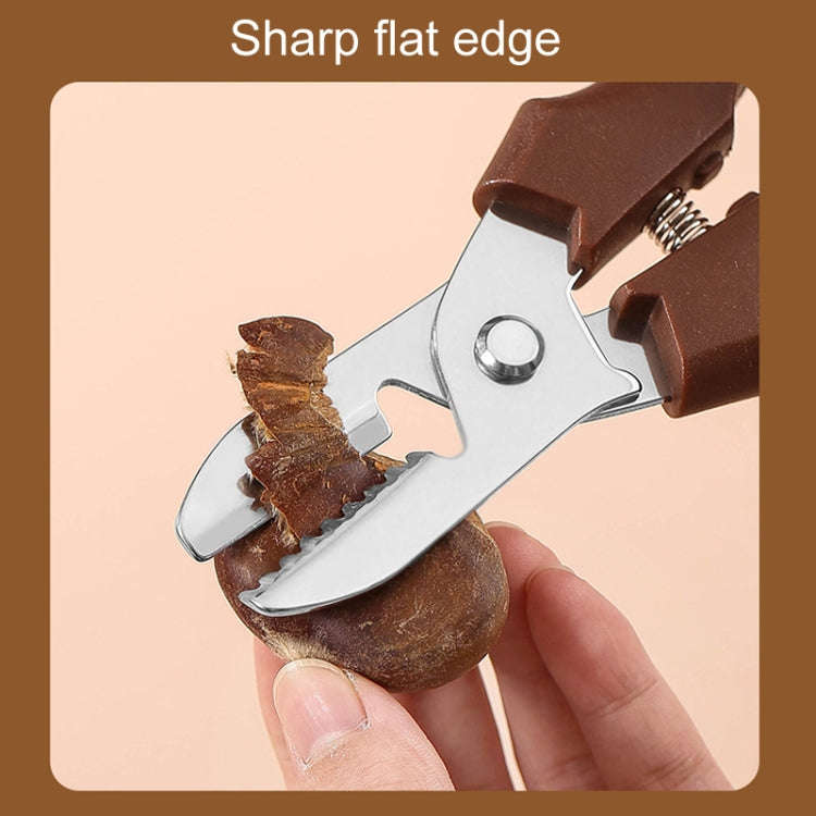 Multifunctional Chestnut Shelling Tool Quick Peeling Chestnut Knife(Dark Brown)