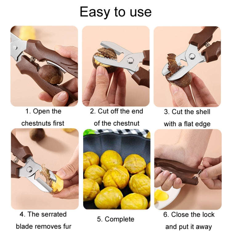 Multifunctional Chestnut Shelling Tool Quick Peeling Chestnut Knife(Black)